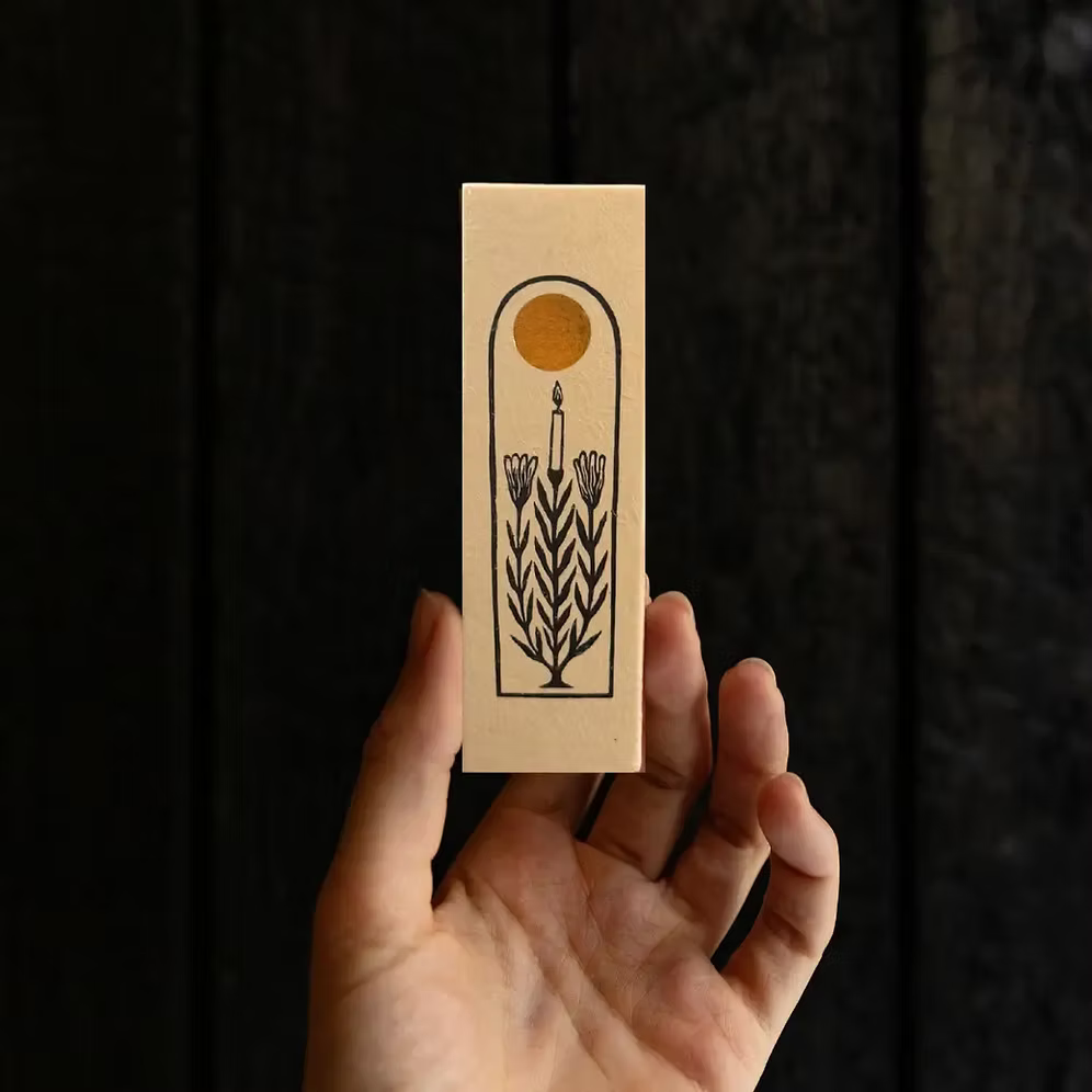 Sacred Flame Candle Matches luxury candle matches in decorative matchbox by Glim Glam